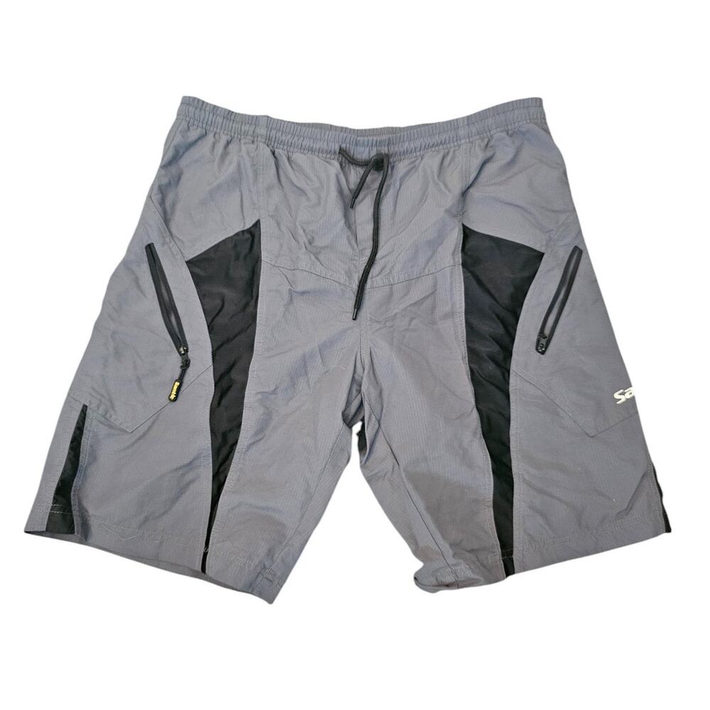 SANTIC Biking Shorts Men's Size XXL Gray Black Padded Mountain Cycling Light